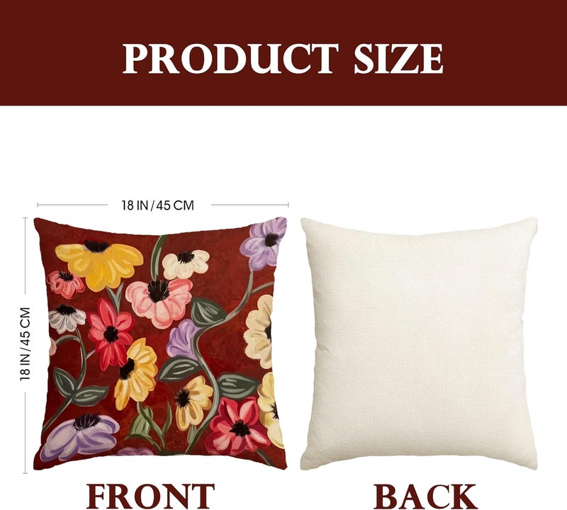 Bzelkry Flower Pillow Cover, Surprise Song Piano Floral Inspired Throw Pillow Covers, Fans Merch Birthday Gifts 18x18 Inches - Image 2